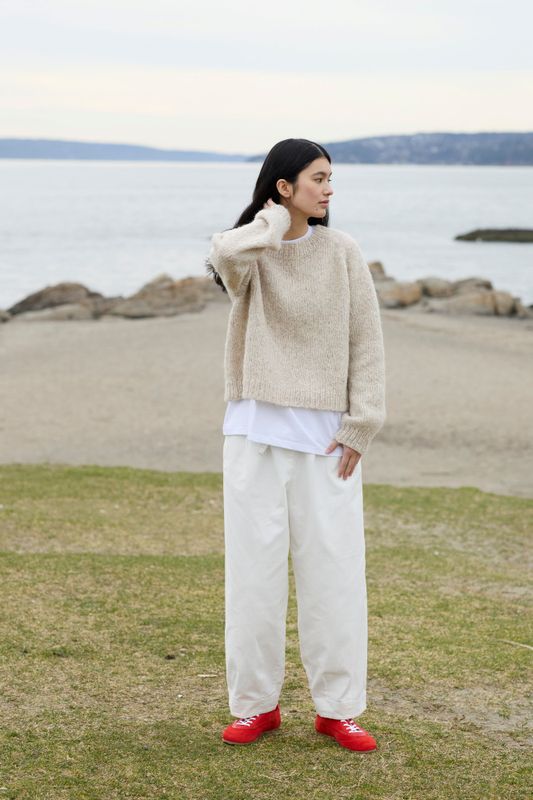 Gaya høstgenser (Tweed lys beige) 