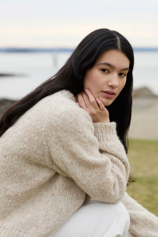 Gaya høstgenser (Tweed lys beige) 