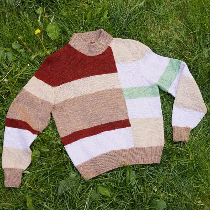 Lila Intarsiagenser (mørk beige)